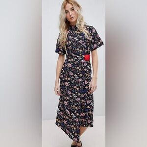ASOS Asian Aesthetic floral asymmetrical dress, S